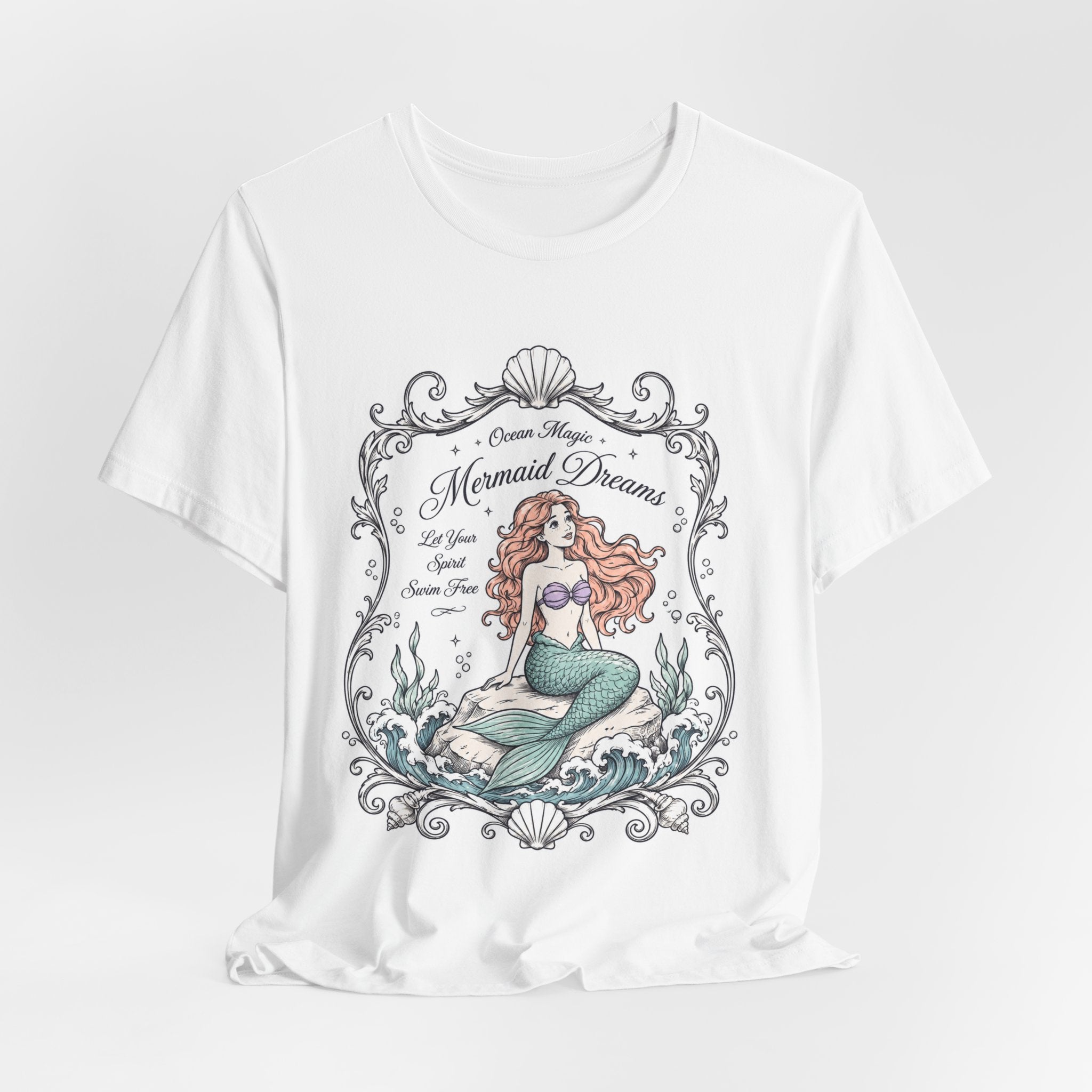 Mermaid Dreams Graphic Tee | Vintage Seashell Mermaid T-Shirt