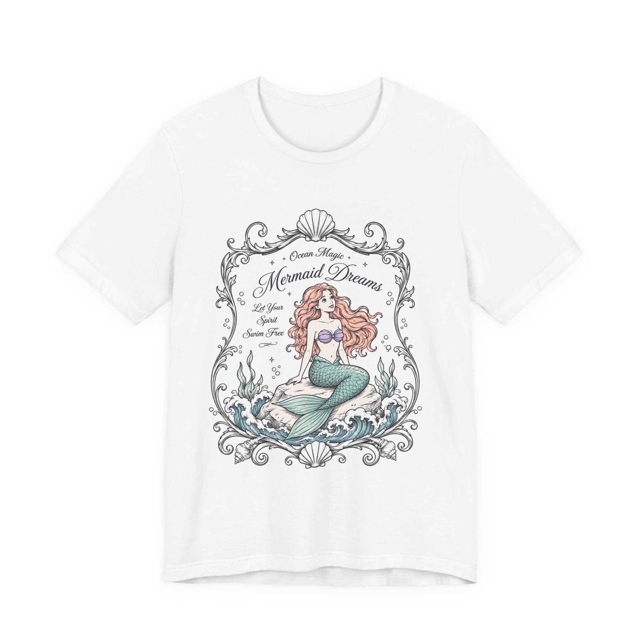 Mermaid Dreams Graphic Tee | Vintage Seashell Mermaid T-Shirt
